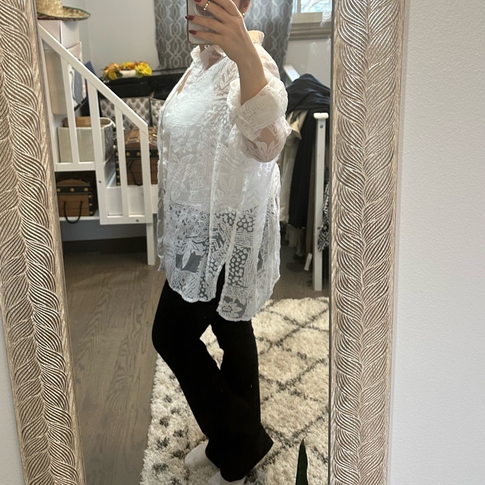 See-through button down blouse/shirt - Picture 9 of 10